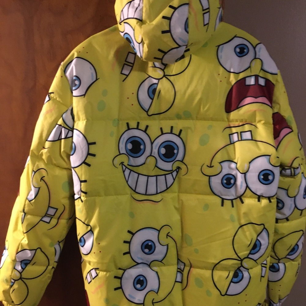 I have a medium sponge bob jacket... never worn nice and comfy ready to go..